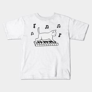 Piano Cat Kids T-Shirt